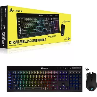 Corsair K57 RGB Wireless + HARPOON RGB Wireless  Keyboard And Mouse Bundle • $246.45