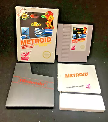 Metroid 1986 NES Game TESTED & Authentic~5 Screw~Hang Tab Box & Manual • $185