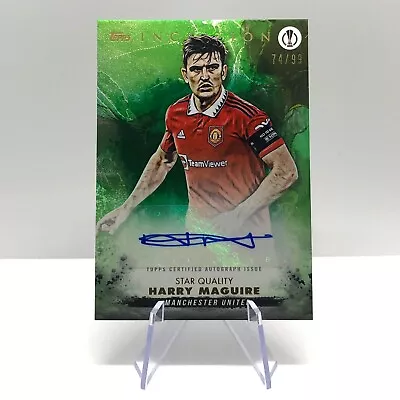 Man Utd 2022/23 Topps Inception UCC Harry Maguire AUTO Green 74/99 Autograph • £52.99