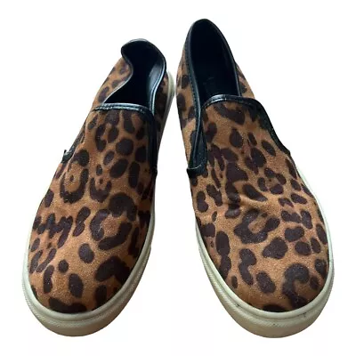 Mossimo Womens Shoes Faux Suede Animal Print Loafers Size 7.5 Vegan Flawed • $8.88