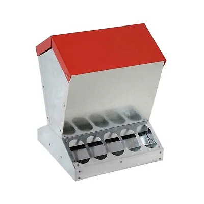 Chicken Feeders - 10kgDual Side Auto -Trough Style Galvanized Metal  Red Feeder • $139