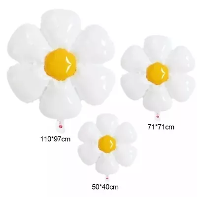 Giant Daisy Flower Yellow White Foil Balloon Garden Birthday Party Easter Spring • £2.98