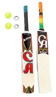 £38.99 • Buy CA King Cricket Bat Tape Ball Set / Tennis Ball Bat Wooden Handle Size ADULTS
