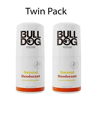£6.99 • Buy 2 X Premium Bulldog Lemon And Bergamot Roll On Natural Deodorant 75 Ml Uk