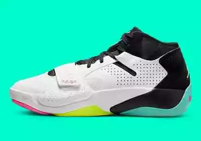 Nike Air Jordan Zion 2 Basketball Shoes White Black Green DO9161-107 Mens Size • $79.97