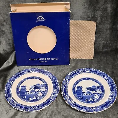 Ringtons Willow Pattern Tea Plates Wade Two Plates In Original Box Approx 7  • £10