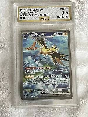 Pokemon TCG - Zapdos EX Special Illustration Rare 202/165 AGS 9.5 • $20