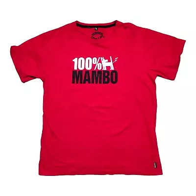 MAMBO RED T SHIRT 100% MAMBO FARTING DOG LARGE 2000s PRINT LOGO • $27.72