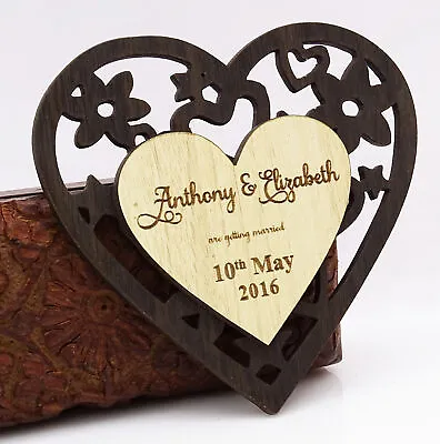 $81.39 • Buy 20 Custom Engraved Wooden Magnet Rustic Wedding Save The Date Wooden-yBv
