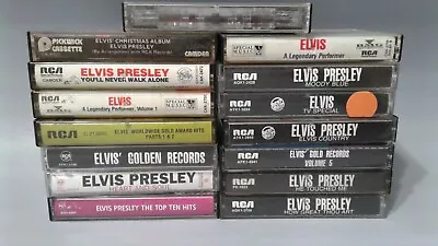 Vintage Lot Of 15 Elvis Presley Cassette Tapes Christmas/ Country/ Gospel/ Rock • $40