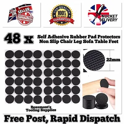 £4.99 • Buy 48 X Self-Adhesive Protector Rubber-Mat Non-Slip Pads Chair Leg Sofa Table Feet