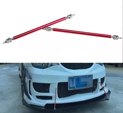 2pcs Car Universal Bumper Lip Splitter Red Rod Strut Tie Bar Support 15cm • $11