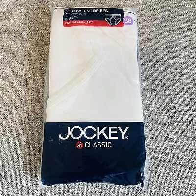 Vintage New Jockey Cotton White Low Rise Y Front Briefs 2 Pack Men's Size 38 • $18.59