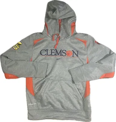 Clemson Tigers Nike Hoodie Mens Small Meineke Bowl Therma Fit Gray Orange • $25.99