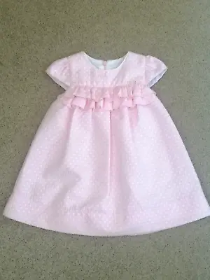 Toddler Girls Pink Ruffled Spotted Dress By Mayoral Chic Age: 18 Mths • £7