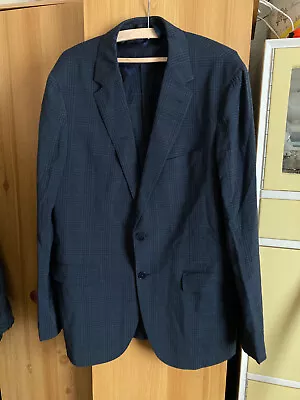 Cerruti 1881 Suit Jacket Mens 56 Blue Check Wool Blazer Italian Made • £16