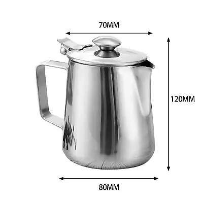 Stainless Coffee  Craft Milk Frothing Jug With Lid 350ml-2L • £23.26