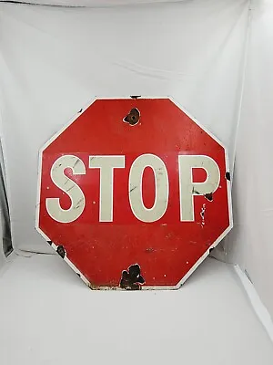 Vintage 24  Porcelain Stop Sign  • $129.99