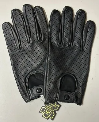 Men's Perforated Summer Driving Motorcycle Leather Gloves • $10.99