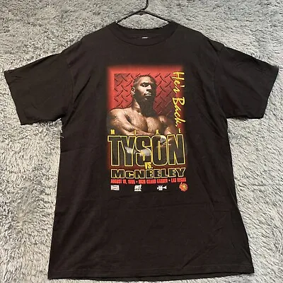 Vintage 1995 Mike Tyson Vs Mcneeley He's Back T Shirt Black Size XL Tultex • $119.99