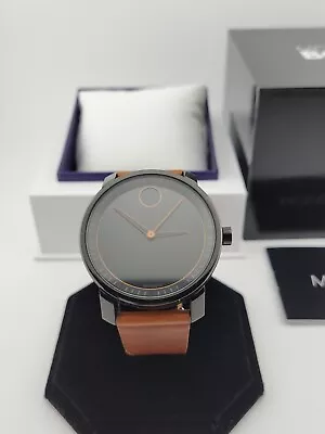 Movado Bold Men’s Brown Leather Strap Black Dial Watch - 3600489 ($795 MSRP) • $219.99