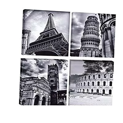  Architectures Modern 4 Panels Giclee Canvas 12x12inchx4pcs (30x30cmx4pcs) • $38.98