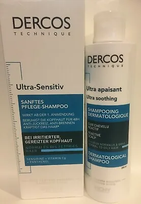 Vichy Dercos Ultra Soothing Shampoo For Normal To Oily Hair 200ML New Packaging • $23.97