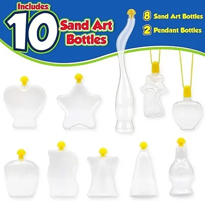Premium Diy 10 Pc Sand Art Glitter And Glow Art Kit For Kids Toddlers Craft Glow • £10.95