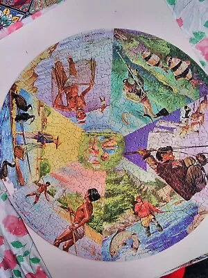 Vintage Waddingtons Circular Jigsaw Puzzle Round The World No 537 Complete • £10