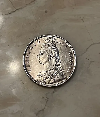 £49.99 • Buy 1887 Queen Victoria Half Crown Silver Coin - EF
