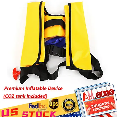 $38.54 • Buy Auto Adult Inflatable Life Jacket Pfd Fishing Vest Water Swimming Survival Kayak
