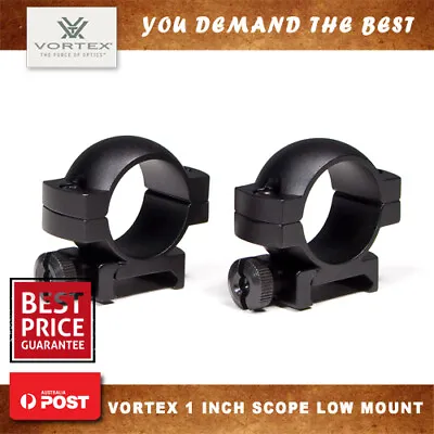 Vortex Hunter Rifle Scope Rings 1  Inch Black Low Height Weaver / Pic Mount • $63.50