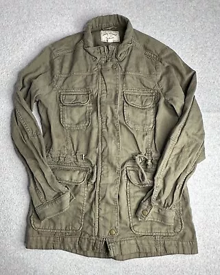 Lucky Brand Jacket Womens Medium Green Olive Military Utility Pockets Ladies • $14.95