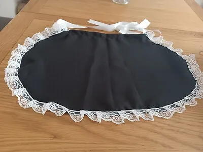 BLACK WAIST APRON - ADULTS 50'S STYLE / FRENCH MAID PINNY - Lace Trimmed • £4.50