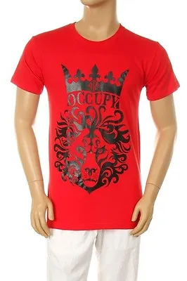 Nw Men's Printed Lion Crown Graphic Red Cotton T-shirt S M L Xl 2xl • $7.99