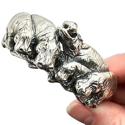 Kabana Sterling Silver Hippo Hippopotomus Cuff Bracelet • $269.99