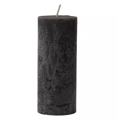 Rustic Pillar Candle Charcoal Black Coloured Chunky Danish Candle 12x5cm • £4.50