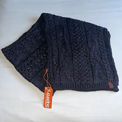 Superdry Knitwear Knitted Scarf Navy Blue BNWT Mens Boys  • £19.99