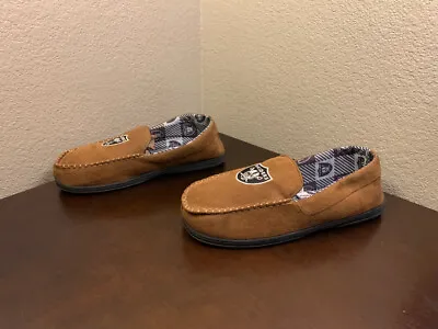 FOCO FOREVER OAKLAND RAIDERS MOCCASIN SLIPPERS Men's Size XL (13-14) • $33