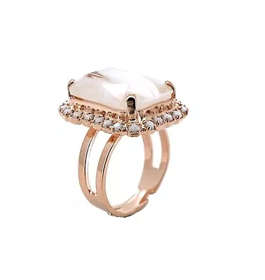 Mariana Ring Elegant White Opal & Chalk White Austrian Crystals My Treasures ... • $80