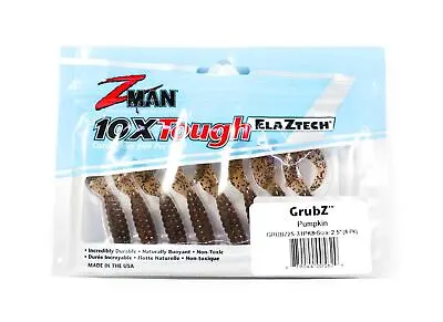 Zman Soft Lure GrubZ 2.5 Inch 8/Pack Pumpkin Seed (5629) • $20.90