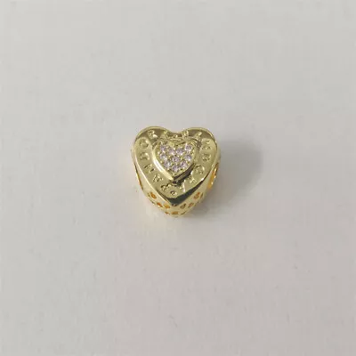 Hot Pandora Shine Love Heart Gold Shine Christmas Gift Charm  • £22