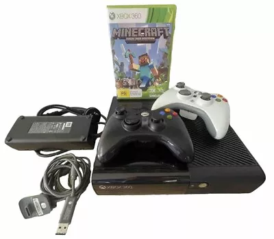 Xbox 360 E Console Bundle - 2 Controllers Minecraft Game Charger - Model 1538 • $99.99