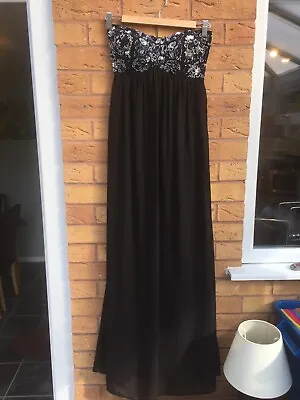 Cotton Club Ladies Dress Special Occasion/Party/Formal Size 8 Black (591b) • £4.50