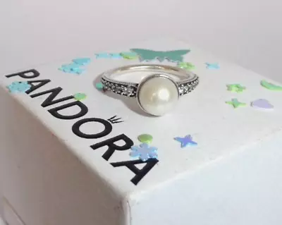 ❤️Genuine Retired Pandora Elegant Beauty Pearl Ring Size 50 ❤️ • £24.75