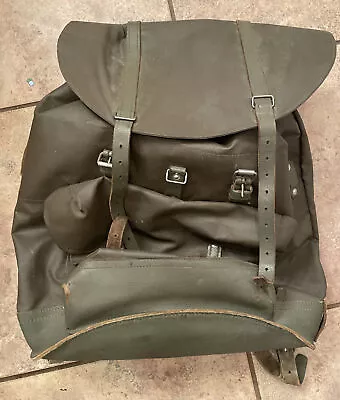 Swiss Army Military Backpack - Rucksack Rubber Canvas Vintage • $89.40