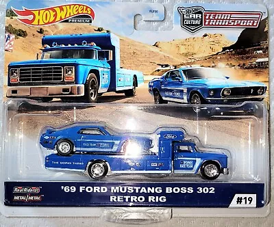 Hot Wheels '69 Ford Mustang Boss 302  Retro Rig Team Transport #19 GJT38 FLF56 • $29.99