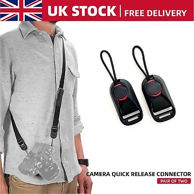 2 X Quick Release Connector With Base For DSLR Mirrorless Camera Shoulder Strap • £4.59
