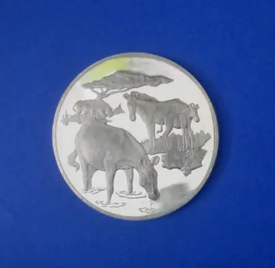 East African Wild Life Society ~ Large .925 Silver Round/Medal ~ Grevy's Zebras • $89.99
