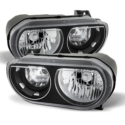 For 2008-2014 Dodge Challenger Headlights Assembly Lamp Black  CH2502219 • $109.99